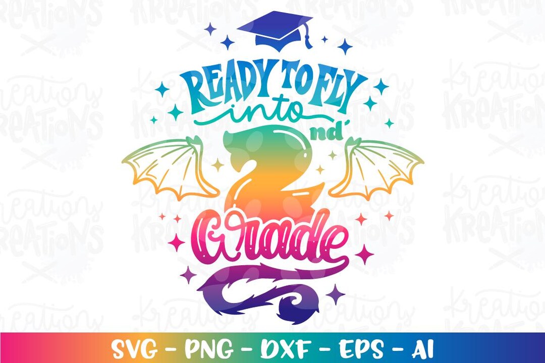 Listo para volar a segundo grado SVG PNG Dragón graduación graduado ...