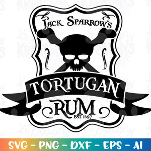 Rum SVG Captain Tortugan Pirate Rum decal print SVG cut cuttab cutting files Cricut Silhouette Instant Download vector SVG png eps dxf