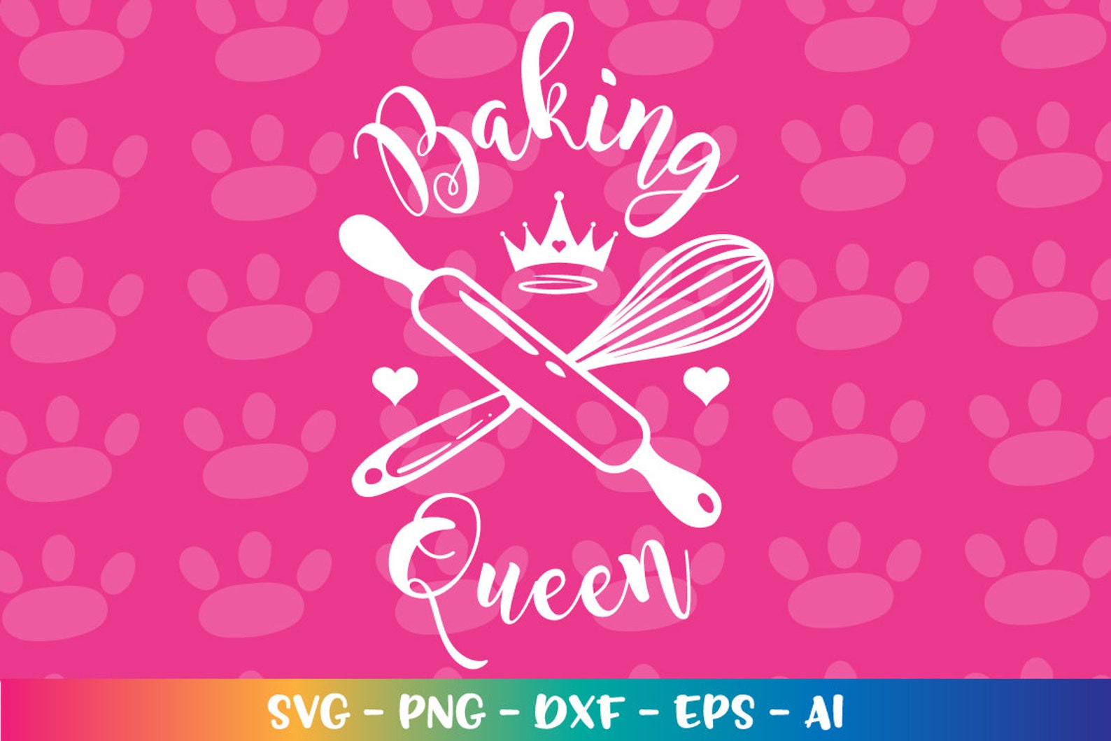 Baking Queen SVG Baking Food Quote Saying Wisk Roll Bake Baker Etsy