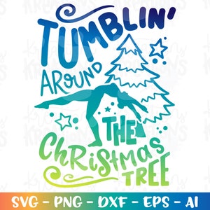 Weihnachtsbaum svg Tumblin' svg Gymnastik svg Clipart jubeln Sprung Eisen auf Druck svg schnitt Dateien Cricut Silhouette Download Vektor Png Eps dxf