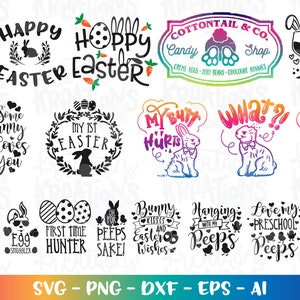Easter Bundle SVG Easter Bundle svg Easter svg Happy Easter print iron on cut file Cricut Silhouette Instant Download vector SVG png eps dxf
