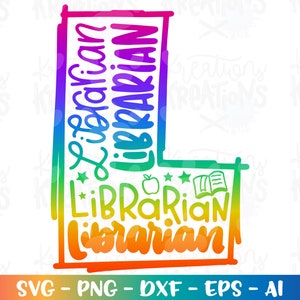 Back to school svg Librarian svg School Library Teacher color Books girl boy print iron on cut file download vector png dxf Sublimation