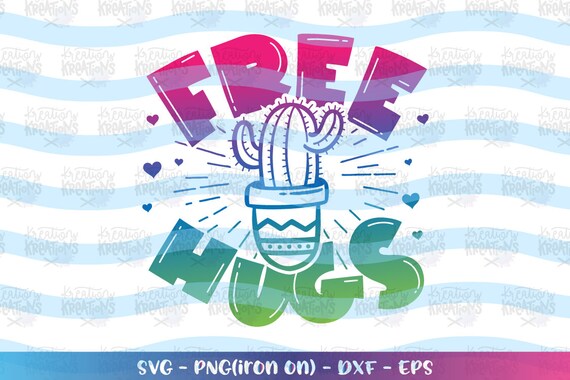Free Hugs Svg Cute Cactus svg Cactus clipart svg Cactus print | Etsy