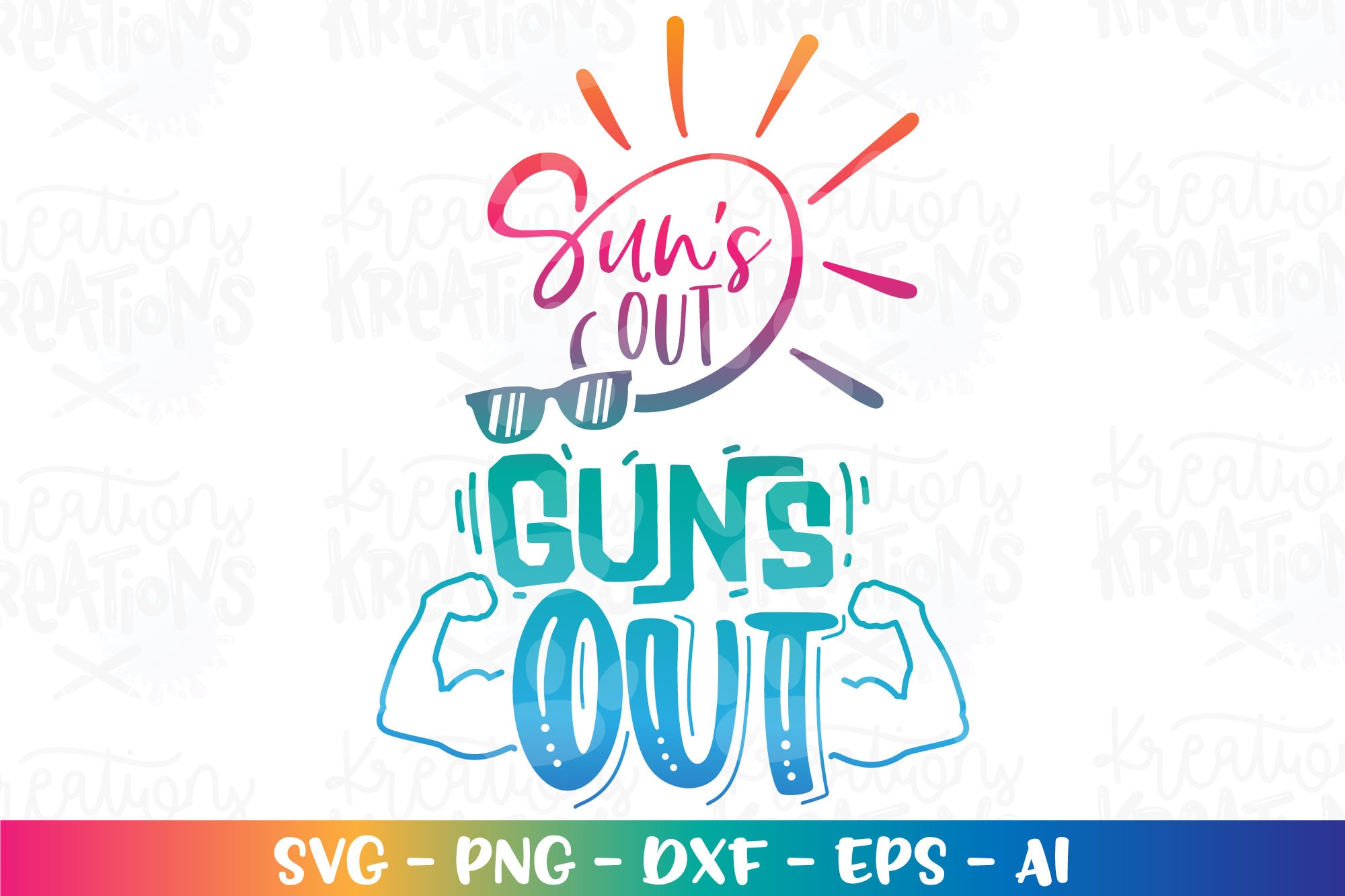 Suns Out Guns Out Svg Beach Decal Print Shirt Funny Pineapple Etsy