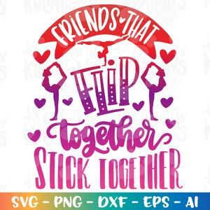 Freunde, die zusammen klappen, halten zusammen SVG beste Freunde Gymnastik Liebe Druck Aufbügeln Farbe Schnittdateien Cricut Silhouette Cameo Download