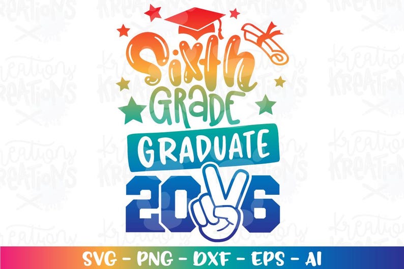 Graduation Svg SIXTH 6th Grade Graduate Peace Out 2026 SVG Print Iron ...