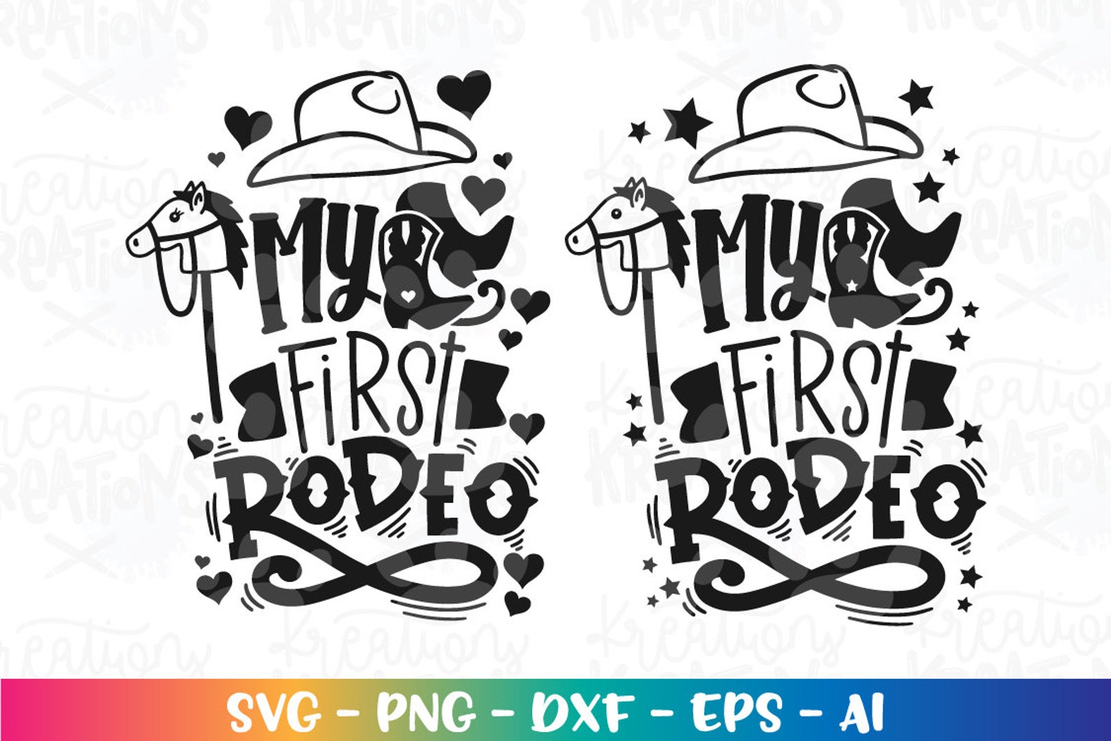 Birthday Rodeo Theme SVG One My First Rodeo Girl Boy Horse Stick ...