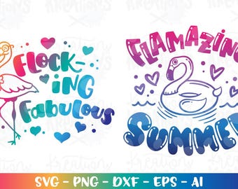 Beflockung Fabelhaft SVG Flammig Sommer Strand niedlich Flamingo Sublimationsdruck Schnittdateien Cricut Silhouette Download Vektor SVG eps dxf png