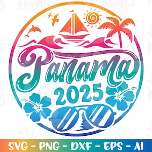 Panama City svg Summer Beach emblem svg hand drawn svg print decal iron on cut file silhouette cricut cameo instant download vector png