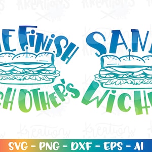 Terminamos los sándwiches del otro SVG Pareja Mejores amigos Camisetas a juego Niños Divertidos Impresión Planchado Archivo de corte Cricut Silueta Descargar dxf