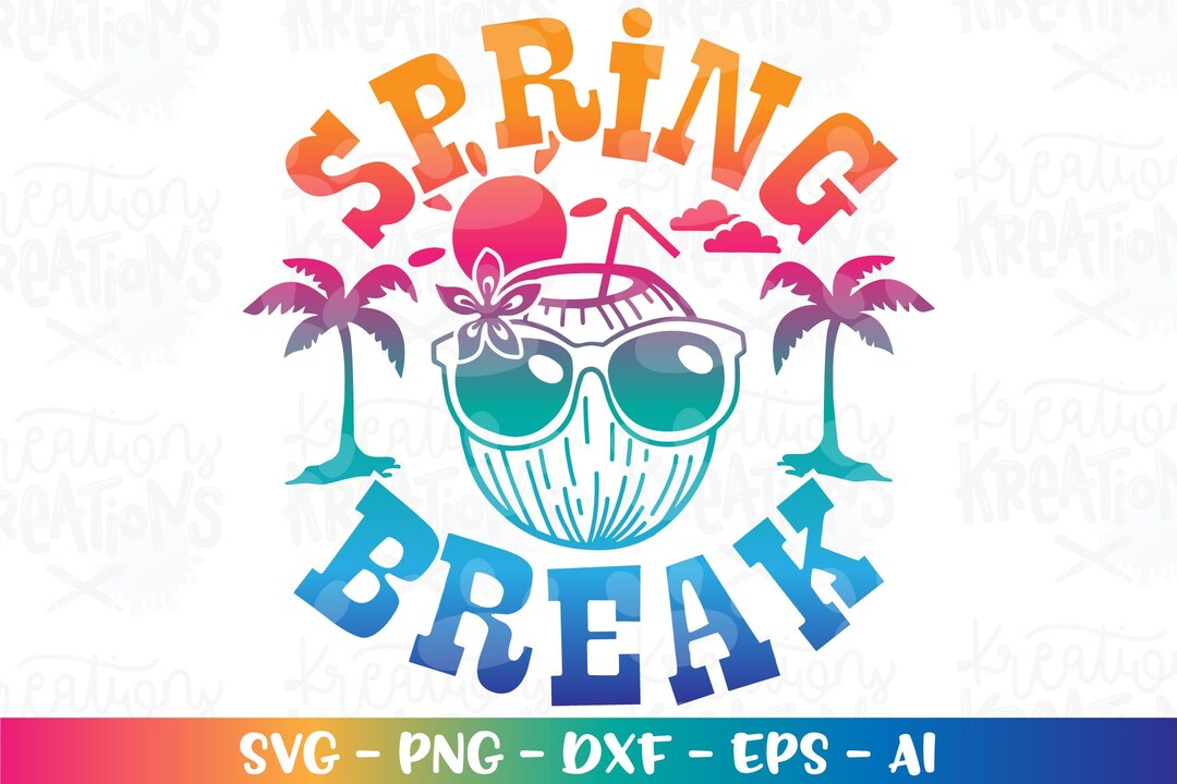 Coconut Sunglasses SPRING BREAK Svg Cute Beach Design Printable Svg ...