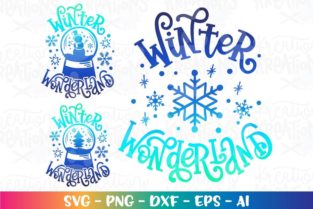 Winter Wonderland Svg Christmas Snowflakes Winter Snow Globe Snowman ...