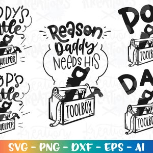 Dad Toolbox SVG Papa's kleiner Helfer Grund Papa braucht seine Werkzeugkiste Vatertag passende Hemden niedlichen Schnitt Datei Cricut Silhouette Download