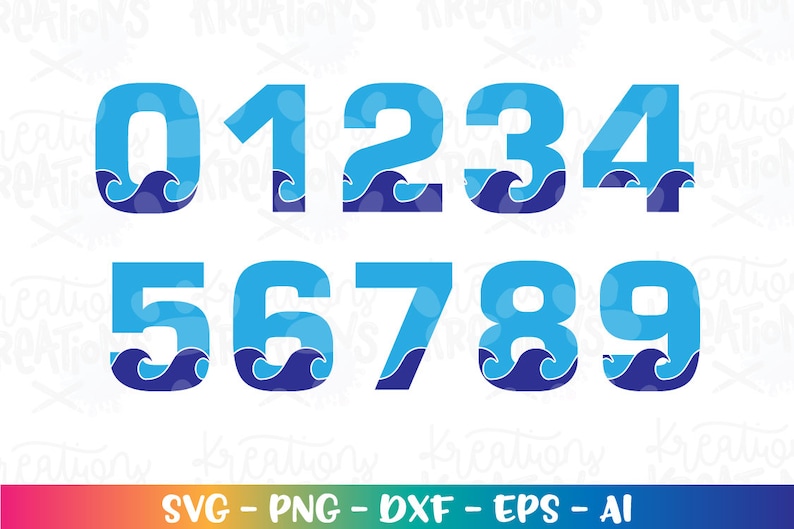 Waves Beach font Alphabet svg Font letters and numbers SVG cut cutting files Cricut Silhouette Instant Download vector svg png eps dxf image 2