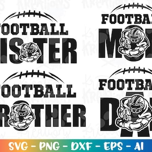 Fußball-Vater-Svg Fußball-Mama-Svg Fußball-Familie Bruder Schwester Fußball-Saison Dateien Cricut Silhouette Cameo herunterladen Vektor dxf PNG