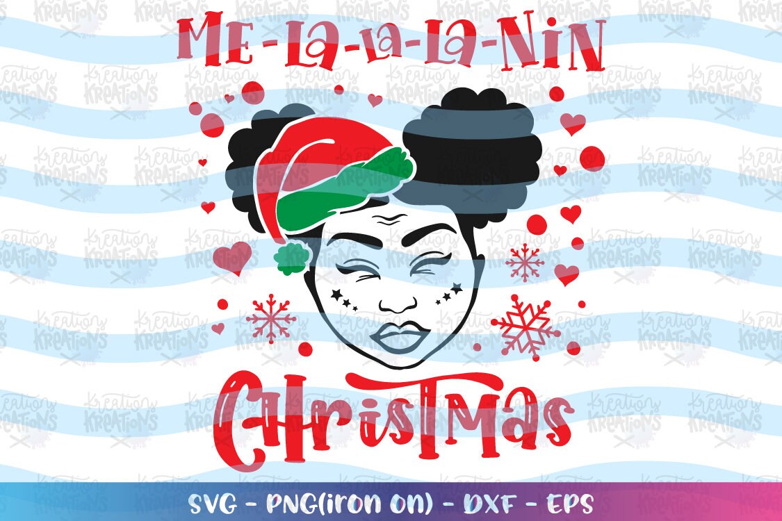 Download Melanin Christmas svg Cute Black Girl clipart printable ...