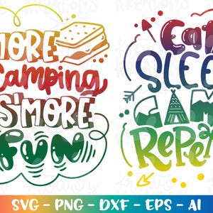 S'more Camping S'more Fun SVG S'mores Camisa de verão decalque impressão ferro em arquivo cortado Cricut Silhouette Download instantâneo vetor SVG png eps dxf