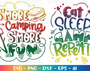 S'more Camping S'more Fun SVG S'mores Summer shirt decal print iron on cut file Cricut Silhouette  Instant Download vector SVG png eps dxf