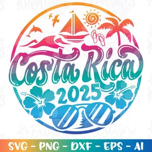 Costa Rica Beach svg Summer Beach emblema svg férias impressão decalque ferro em arquivo de corte silhueta cricut cameo download instantâneo vetor png