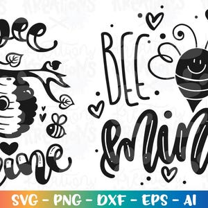 Bee Mine svg Hand getrokken svg Bee Hive Valentijnsdag afdrukken opstrijkbare gesneden bestanden Cricut silhouet / Instant Download vector SVG PNG eps dxf