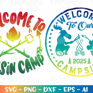 Bienvenidos a Cousin Camp Crew SVG Bear Moose Cousins Family Camp Camping kids S'Mores impresión planchar sobre archivo de corte Cricut Silhouette vector png dxf