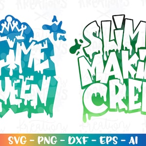Schleim machen Crew SVG Schleim Königin SVG Kinder Schleim Backen Kochen Messing Jungen Mädchen Zitat Druck Eisen auf Schnittdateien Cricut Silhouette Vektor