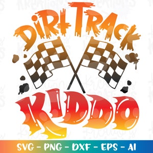 Dirt Track Kiddo svg raceauto silhouet svg onverharde weg print kleur opstrijkbare gesneden bestand silhouette cricut cameo download sublimatie