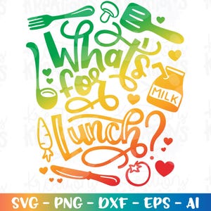 Lunch Lady SVG Cosa c'è per pranzo Nutrire i bambini mensa scolastica lavoratore essenziale stampa stirare file di taglio Cricut Silhouette download vettore png