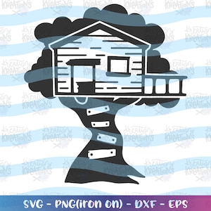 Casa na árvore Clipart svg Aventura Casa na árvore Acampamento Explore crianças ferro na impressão corte Arquivos Cricut Silhueta Baixar vetor SVG PNG EPS dxf