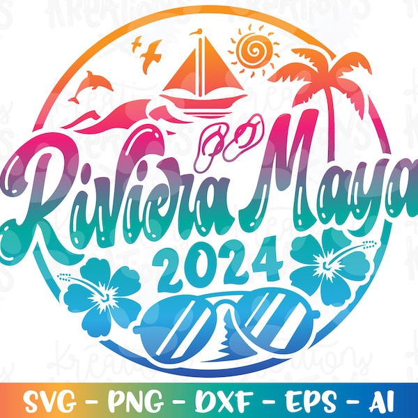 Riviera Maya svg Summer Beach emblem family friends cousin Mexico Caribbean print iron on cut file silhouette cricut cameo download vector