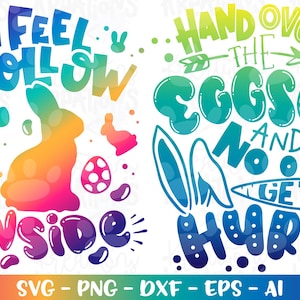 Happy Easter svg Hand over the eggs and no one gets hurt svg print iron on color cut file iron on Cricut Silhouette Download vector png dxf