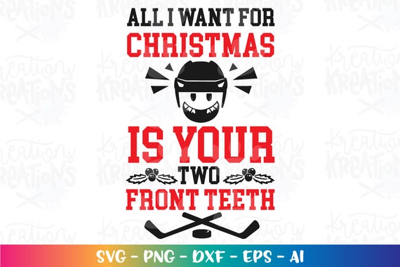 Christmas Hockey SVG Files All I Want For Christmas is Hockey Ice