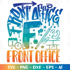 Frontoffice Graffiti SVG Terug naar school kantoor receptioniste klasse leraar opstrijkbare afdrukbestand Cricut Download vector SVG png Sublimatie