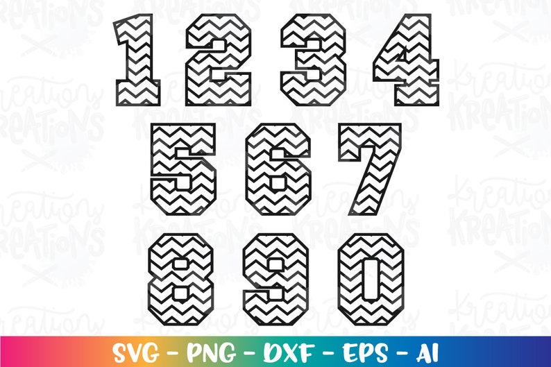 Chevron font Alphabet svg zigzag letters and numbers SVG cut cutting files Cricut Silhouette Instant Download vector svg png eps dxf image 2