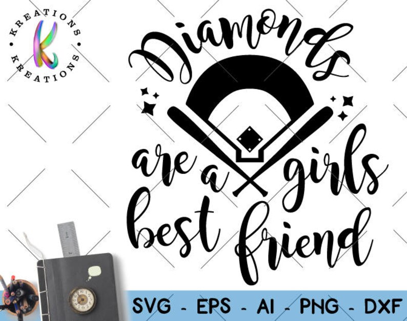 Diamonds Are A Girl's Best Friend Quote Diamonds are a girls best friend svg baseball quote saying | Etsy