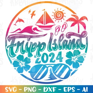 Fripp Island Beach svg South Carolina Summer Beach svg stampa decalcomania stirare su file di taglio silhouette cricut cameo download vettore png sublimazione