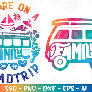 Familie Road Trip Strand svg Familienurlaub Van We are on a Family Roadtrip cut-Datei Silhouette Cricut Cameo sofortiger Download Vektor svg png