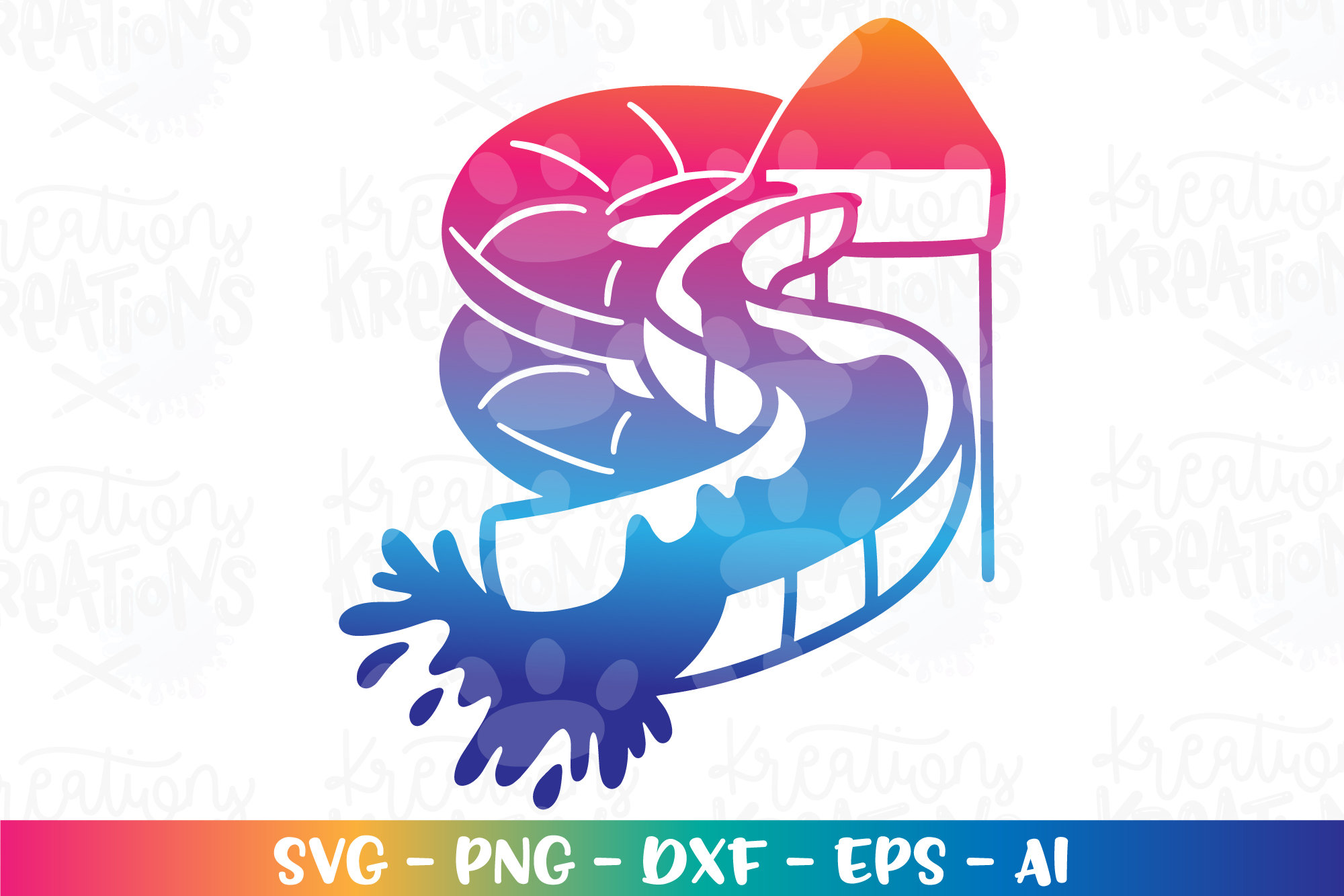 Water Park Slide Clipart Svg Summer Cute Kids Aqua Park Water Etsy UK