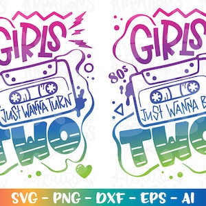 バースデーガール svg ミックステープ 80年代の雰囲気 女の子はただ2つ目を変えたいだけ 音楽カセットプリント アイロンプリント カットファイル シルエット クリカットカメオ ダウンロード