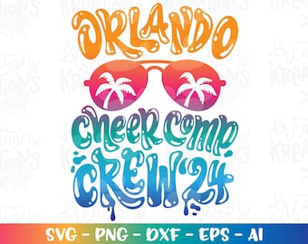 Orlando Cheer Competition Crew SVG Gymnastics Beach Summer print iron on color Cut Files Cricut Silhouette Cameo Download  png Sublimation