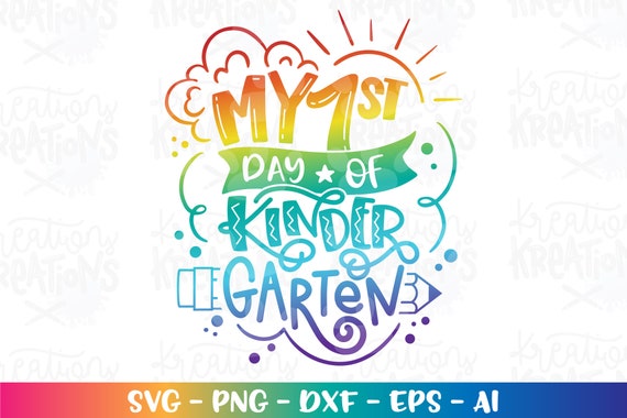 My First Day of Kindergarten SVG Back to School Svg Hand - Etsy