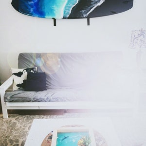 Ocean Wave Resin Surfboard Art