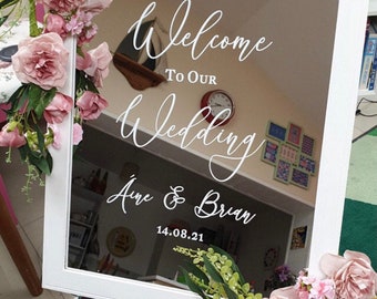 Welcome Wedding Sign, Welcome to our wedding, Wedding Day Welcome Sign, Blackboard or Mirror Wedding Sign, Rustic Wedding Sign stickers only