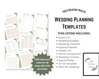 Wedding Planning Templates Eucalyptus - Digital Download for you to print