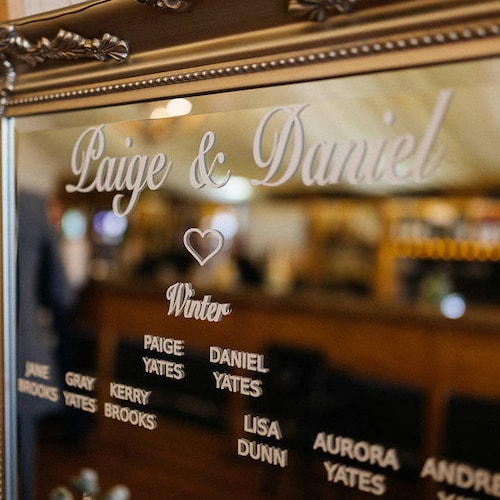 Mirror Wedding Table Plan Vinyl Lettering/vinyl Stickers Etsy UK