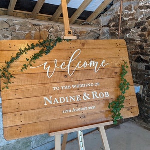 Welcome To The Wedding Sign, Personalised Decal Vinyl Lettering / Stickers