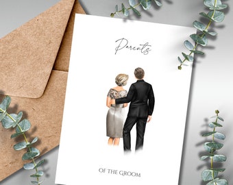 Tarjeta de boda para los padres del novio