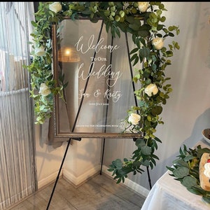 personalised welcome to our wedding sign decal stickers for welcome to the wedding sign stickers for mirror, blackboard, wooden board or any flat surface.