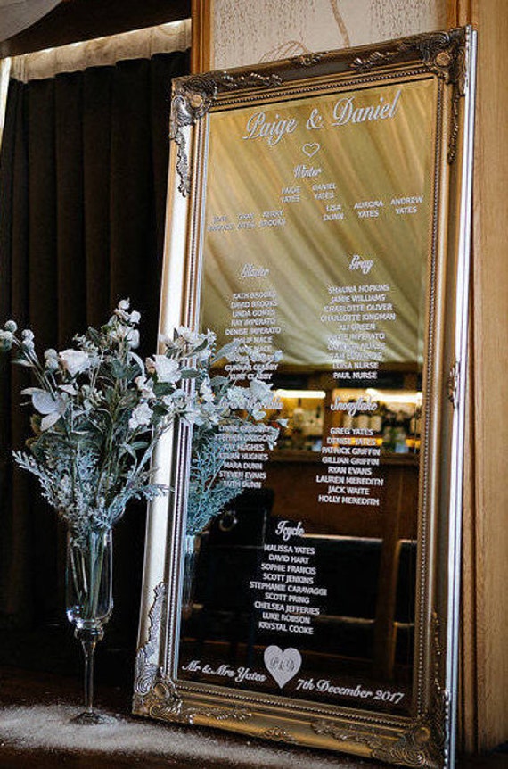Plan de boda de mesa mesas de 8 Pegatinas de vinilo Calcomanías Espejo pizarra Perspex Plan de boda de mesa mesas de 8 Pegatinas de vinilo Calcomanías Espejo pizarra Perspex