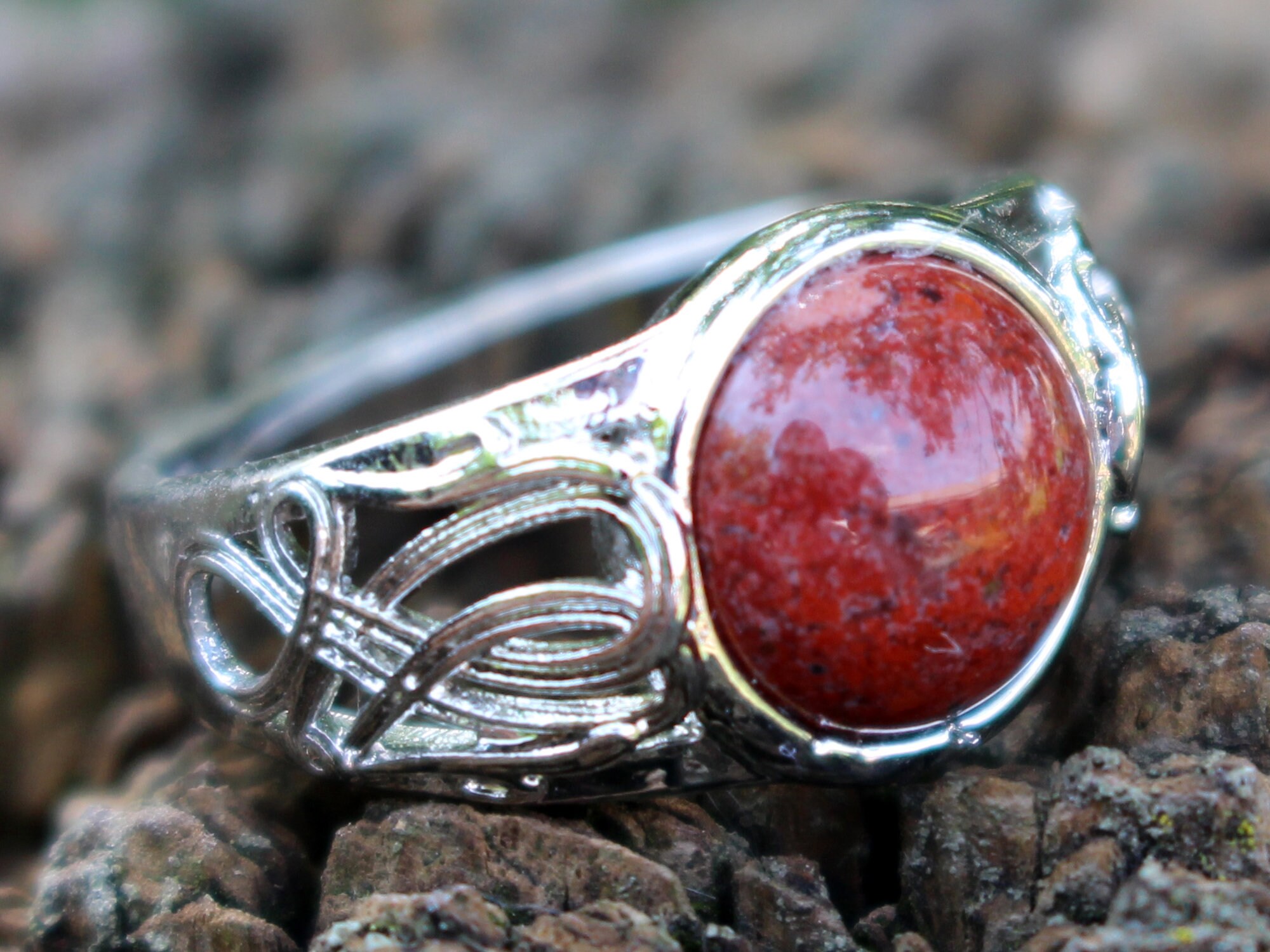 Red jasper ring Original jasper ring Red jasper cabochon Etsy